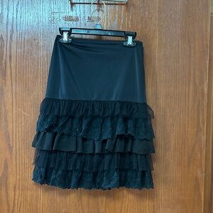 Dainty Jewells Black Lace Tiered Skirt